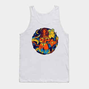 Orange Blue Aries Beauty Tank Top